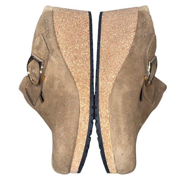 Papillio By Birkenstock Fanny Clog Brown Suede shoes Wedge Size 7 retro boho - Picture 8 of 10